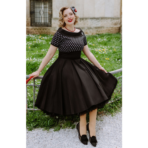 Dolly & Dottyn Darlene Black White Polka Dot-mekko